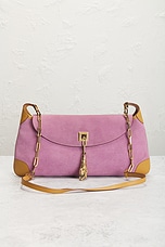 FWRD Renew Gucci Suede Shoulder Bag in Pink, view 2, click to view large image.