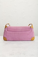 FWRD Renew Gucci Suede Shoulder Bag in Pink, view 3, click to view large image.