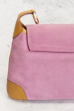 FWRD Renew Gucci Suede Shoulder Bag in Pink, view 9, click to view large image.