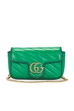 FWRD Renew Gucci GG Marmont Shoulder Bag in Green, view 1, click to view large image.