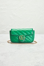 FWRD Renew Gucci GG Marmont Shoulder Bag in Green, view 2, click to view large image.