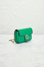 FWRD Renew Gucci GG Marmont Shoulder Bag in Green, view 4, click to view large image.