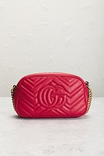 FWRD Renew Gucci GG Marmont Shoulder Bag in Red, view 3, click to view large image.