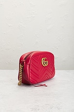 FWRD Renew Gucci GG Marmont Shoulder Bag in Red, view 4, click to view large image.