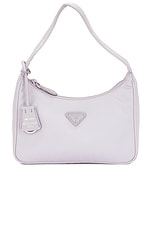 FWRD Renew Prada Re-Edition 2000 Re-Nylon Shoulder Bag in Lavender, view 1, click to view large image.