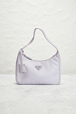 FWRD Renew Prada Re-Edition 2000 Re-Nylon Shoulder Bag in Lavender, view 2, click to view large image.