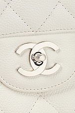 FWRD Renew Chanel Jumbo White Caviar Leather Single Flap Bag in White, view 7, click to view large image.