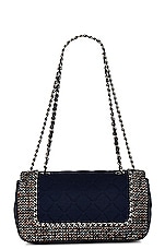 FWRD Renew Chanel Quilted Tweed Flap Chain Shoulder Bag in Navy, view 2, click to view large image.