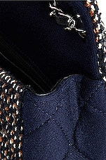 FWRD Renew Chanel Quilted Tweed Flap Chain Shoulder Bag in Navy, view 9, click to view large image.
