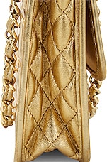 FWRD Renew Chanel Ice Cube Vinyl &amp; Leather Single Flap Double Chain Bag in Gold, view 10, click to view large image.