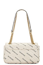 FWRD Renew Gucci x Balenciaga GG Marmont Leather Chain Shoulder Bag in White, view 2, click to view large image.