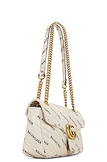 FWRD Renew Gucci x Balenciaga GG Marmont Leather Chain Shoulder Bag in White, view 3, click to view large image.