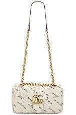 FWRD Renew Gucci x Balenciaga GG Marmont Leather Chain Shoulder Bag in White, view 5, click to view large image.