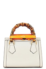 FWRD Renew Gucci Bamboo Diana Tote Bag in Ivory, view 3, click to view large image.