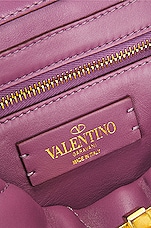 FWRD Renew Valentino Garavani Medium Roman Stud Shoulder Bag in Malva, view 6, click to view large image.