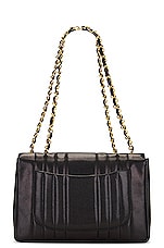 FWRD Renew Chanel Jumbo Mademoiselle Single Flap Shoulder Bag in Black, view 2, click to view large image.