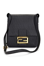 FWRD Renew Fendi Zucchino Shoulder Bag in Grey | FWRD