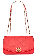 FWRD Renew Chanel Small Diana Chain Flap Bag in Red, view 1, click to view large image.