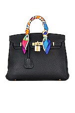 FWRD Renew Hermes Birkin 25 Togo Handbag in Black & Rose Gold