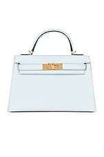 FWRD Renew Hermes Kelly 20 Mini Sellier Shoulder Bag in Blue, view 1, click to view large image.