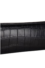 FWRD Renew Saint Laurent Le 5 A 7 Embossed Croc Hobo Bag in Noir, view 7, click to view large image.