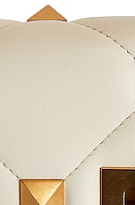 FWRD Renew Valentino Garavani Medium Roman Stud Shoulder Bag in Ivory, view 8, click to view large image.