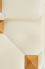 FWRD Renew Valentino Garavani Medium Roman Stud Shoulder Bag in Ivory, view 9, click to view large image.