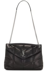 FWRD Renew Saint Laurent Medium Monogramme Puffer Loulou Shoulder Bag in Black, view 5, click to view large image.