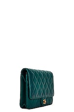 FWRD Renew Chanel Wallet On Chain Lambskin Shoulder Bag in Green, view 3, click to view large image.
