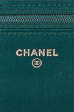 FWRD Renew Chanel Wallet On Chain Lambskin Shoulder Bag in Green, view 6, click to view large image.