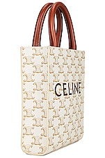 FWRD Renew Celine Triomphe Vertical Cabas Tote Bag in Brown, view 4, click to view large image.