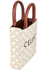 FWRD Renew Celine Triomphe Vertical Cabas Tote Bag in Brown, view 5, click to view large image.