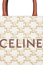 FWRD Renew Celine Triomphe Vertical Cabas Tote Bag in Brown, view 6, click to view large image.