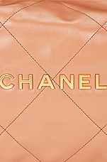 FWRD Renew Chanel Quilted Shiny Calfskin 22 Hobo Bag in Caramel, view 6, click to view large image.