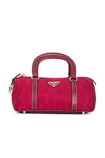 FWRD Renew Prada Tessuto Mini Boston Bag in Red | FWRD