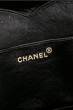 FWRD Renew Chanel Vintage Heart Shape CC Vanity Patent Bag in Black & White, view 5, click to view large image.