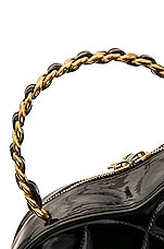FWRD Renew Chanel Vintage Heart Shape CC Vanity Patent Bag in Black & White, view 8, click to view large image.