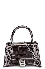 FWRD Renew Balenciaga Small Hourglass Top Handle Bag in Dark Grey, view 2, click to view large image.
