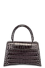 FWRD Renew Balenciaga Small Hourglass Top Handle Bag in Dark Grey, view 3, click to view large image.
