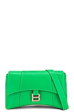 FWRD Renew Balenciaga XS Soft Hourglass Shoulder Bag in Vivid Green, view 1, click to view large image.
