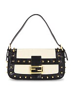 FWRD Renew Fendi Studded Baguette Shoulder Bag in Black | FWRD
