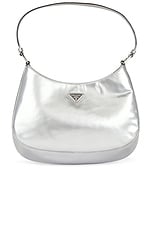 FWRD Renew Prada Spazzolato Cleo Shoulder Bag in Argento | FWRD