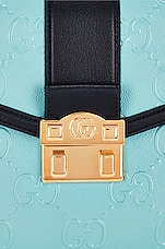 FWRD Renew Gucci GG Marmont Top Handle Bag in Blue, view 7, click to view large image.