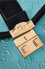 FWRD Renew Gucci GG Marmont Top Handle Bag in Blue, view 8, click to view large image.