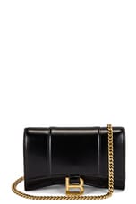 FWRD Renew Balenciaga Hourglass Wallet On Chain Bag in Black, view 1, click to view large image.