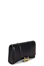 FWRD Renew Balenciaga Hourglass Wallet On Chain Bag in Black, view 3, click to view large image.