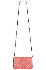 FWRD Renew Chanel 2019 Diagonal Chevron Wallet on Chain Shoulder Bag in Pink, view 1, click to view large image.