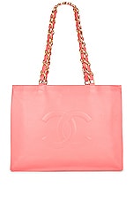 FWRD Renew Chanel Jumbo CC Chain Shopping Tote Bag in Pink, view 1, click to view large image.