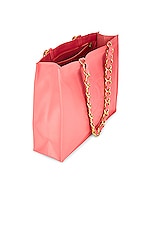 FWRD Renew Chanel Jumbo CC Chain Shopping Tote Bag in Pink, view 4, click to view large image.