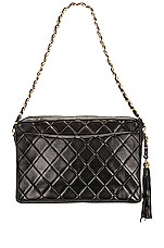 FWRD Renew Chanel Vintage Matelasse Lamb Deca Coco Tassel Chain Shoulder Bag in Black, view 2, click to view large image.